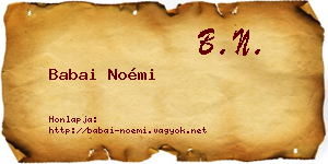 Babai Noémi névjegykártya